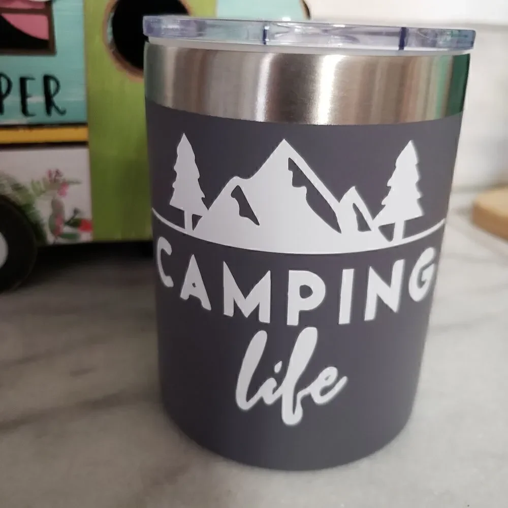 Custom Cup Camping Life Lowball Tumbler -10 oz